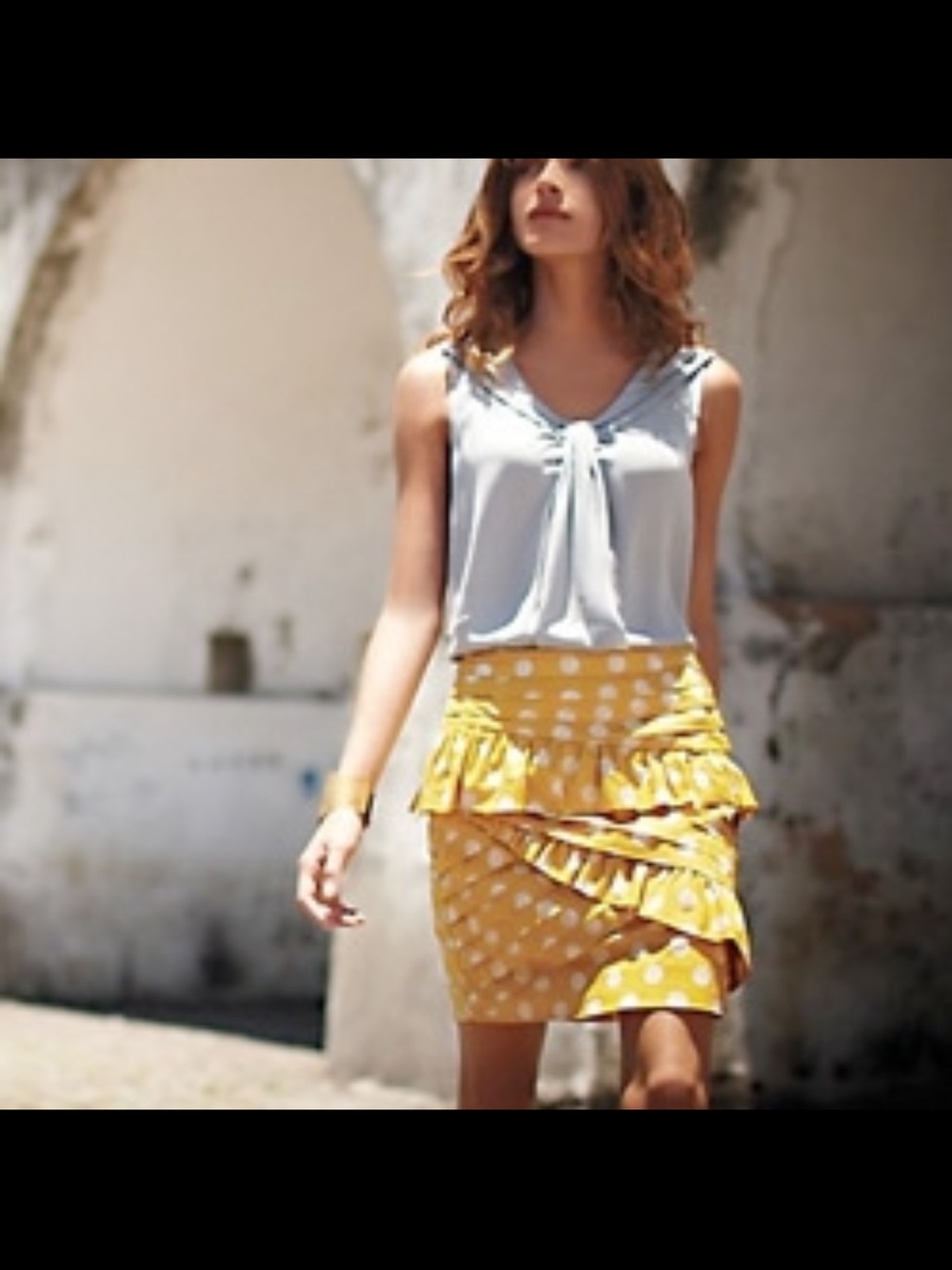 Anthropologie Leifsdottir polka dots skirt size 6
